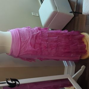 Gigi Moda 100% silk ruffled maxi skirt